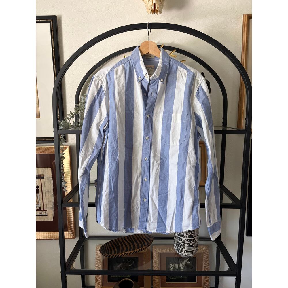 J Crew Slim Fit American Pima Cotton Shirt Mens M Blue White Stripe